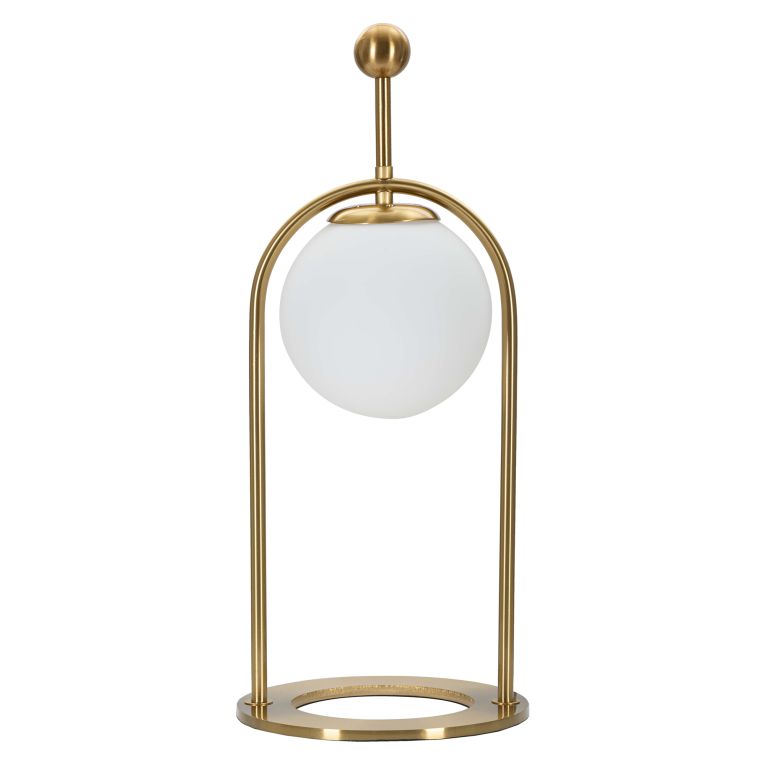 Lampada da Tavolo Bianco Opaco oro Necessaria 1 Lampadina Attacco e14, Interruttore Manuale - Andong