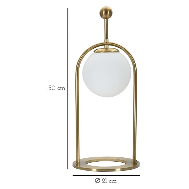 Lampada da Tavolo Bianco Opaco oro Necessaria 1 Lampadina Attacco e14, Interruttore Manuale - Andong