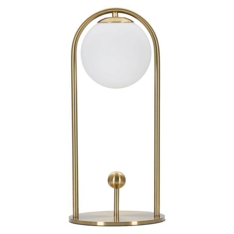 Lampada da Tavolo Bianco Opaco oro Necessaria 1 Lampadina Attacco e14, Interruttore Manuale - Kizhi