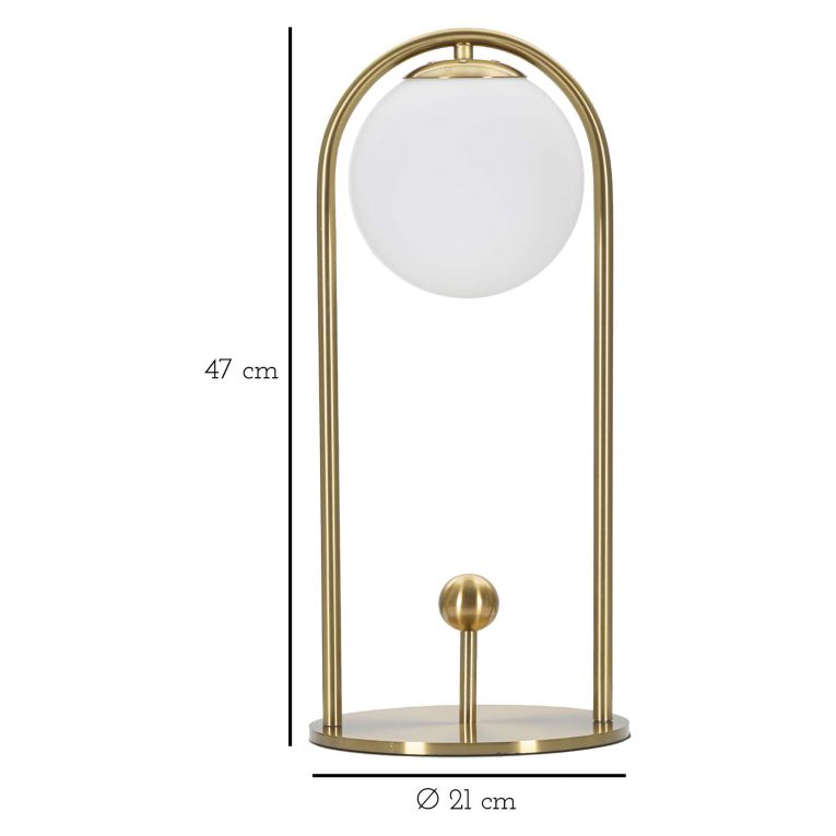 Lampada da Tavolo Bianco Opaco oro Necessaria 1 Lampadina Attacco e14, Interruttore Manuale - Kizhi