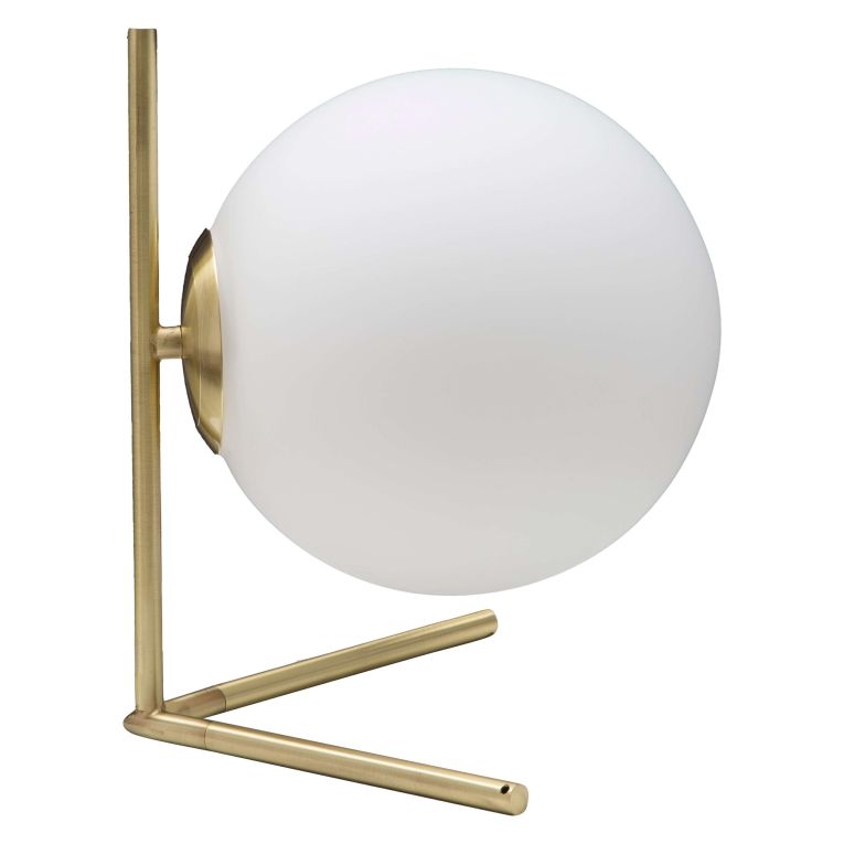 Lampada da Tavolo Bianco Opaco oro Necessaria 1 Lampadina Attacco e14, Interruttore Manuale - Paraty