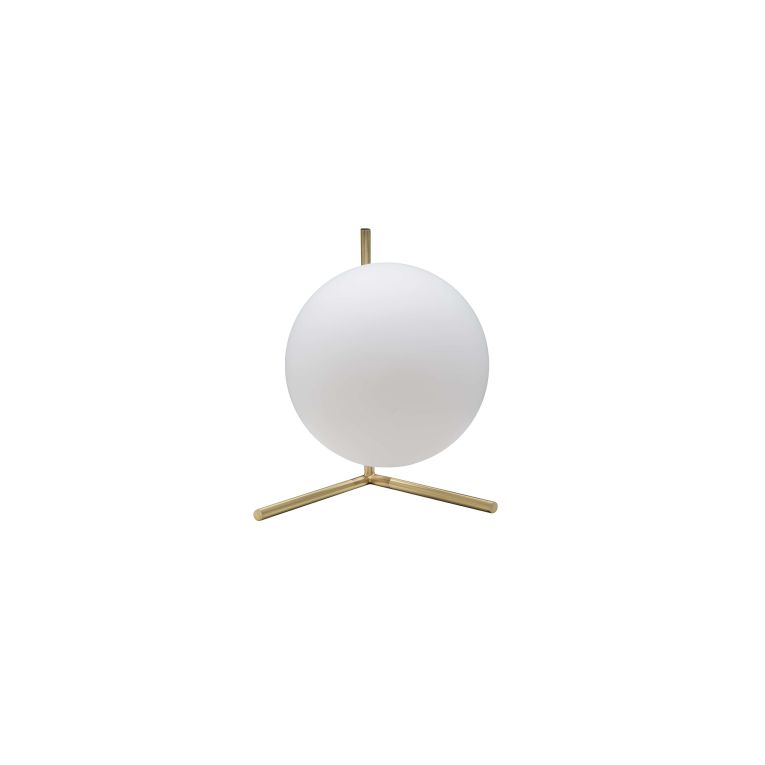 Lampada da Tavolo Bianco Opaco oro Necessaria 1 Lampadina Attacco e14, Interruttore Manuale - Paraty