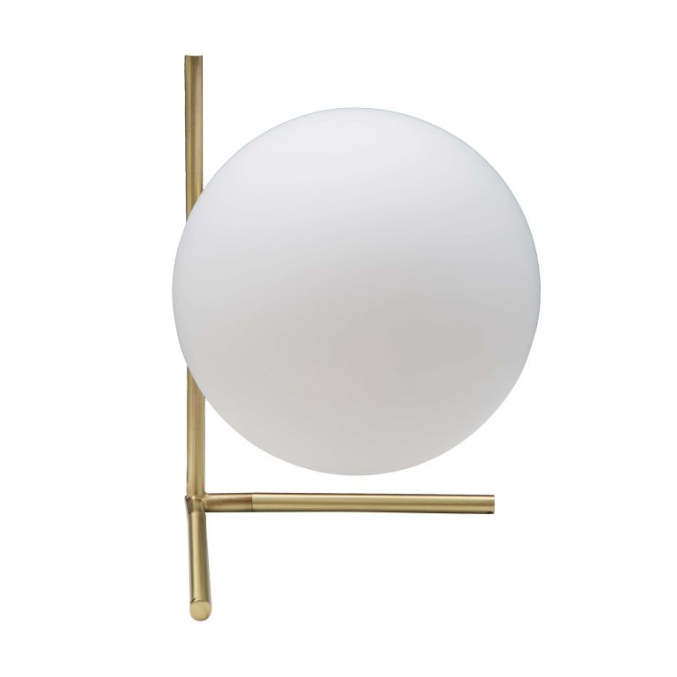 Lampada da Tavolo Bianco Opaco oro Necessaria 1 Lampadina Attacco e14, Interruttore Manuale - Paraty