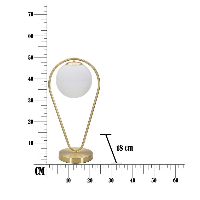 Lampada da Tavolo Bianco oro Necessaria 1 Lampadina Attacco e14, Interruttore Manuale - Basomo