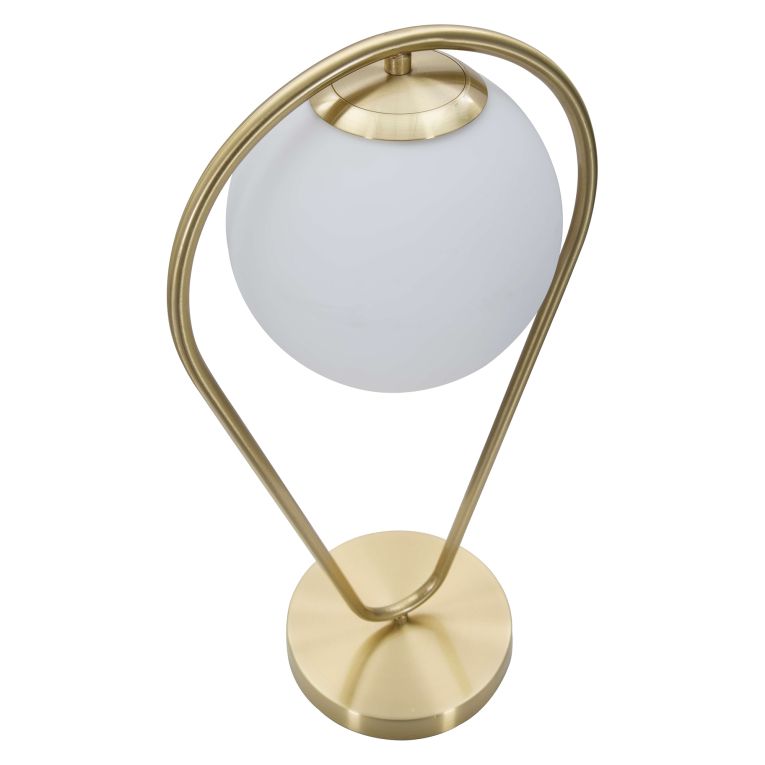Lampada da Tavolo Bianco oro Necessaria 1 Lampadina Attacco e14, Interruttore Manuale - Basomo