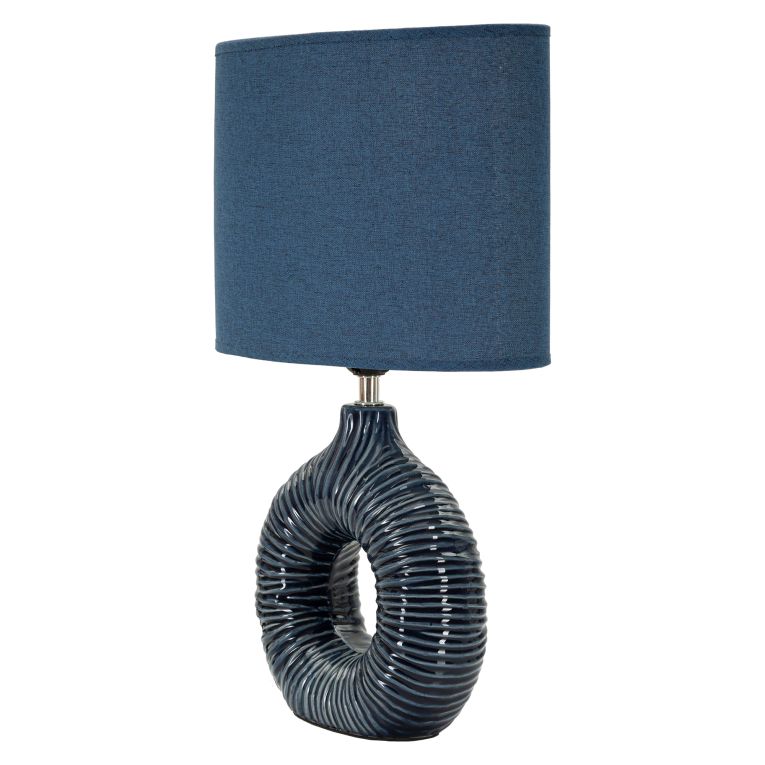 Lampada da Tavolo blu Necessaria 1 Lampadina Attacco e14, Paralume - Mirny