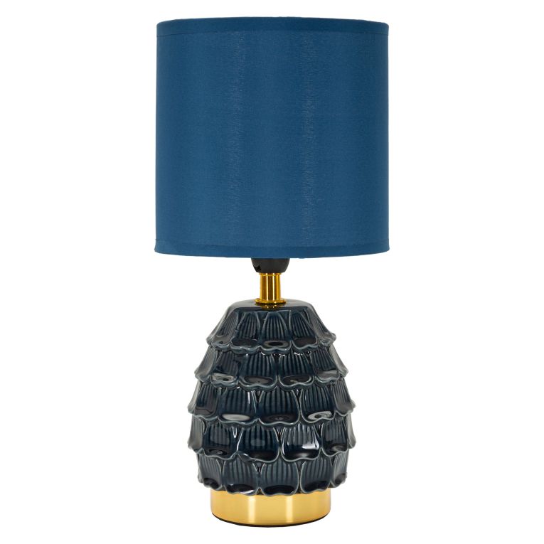Lampada da Tavolo blu oro Necessaria 1 Lampadina Attacco e14, Paralume - Talkee