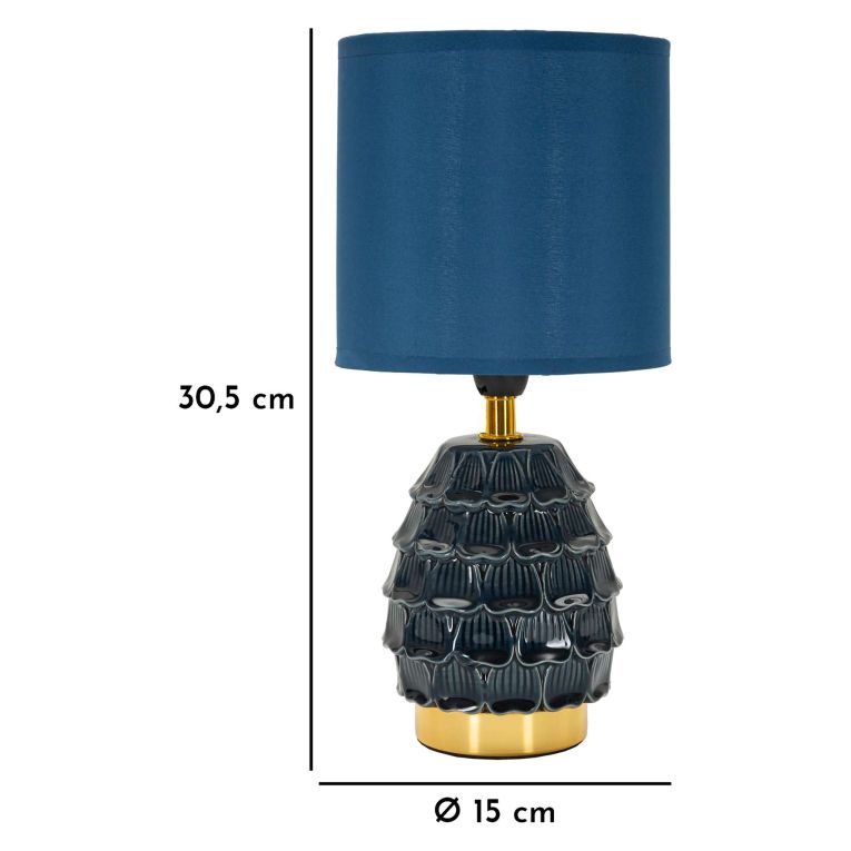 Lampada da Tavolo blu oro Necessaria 1 Lampadina Attacco e14, Paralume - Talkee