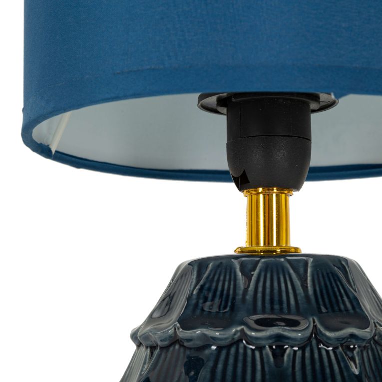 Lampada da Tavolo blu oro Necessaria 1 Lampadina Attacco e14, Paralume - Talkee