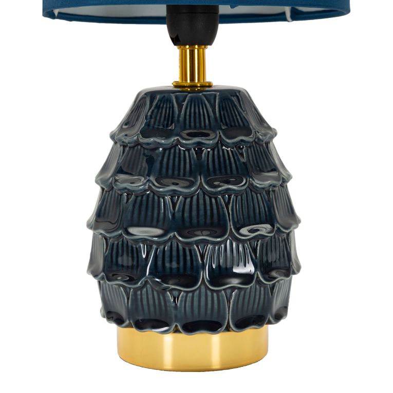 Lampada da Tavolo blu oro Necessaria 1 Lampadina Attacco e14, Paralume - Talkee
