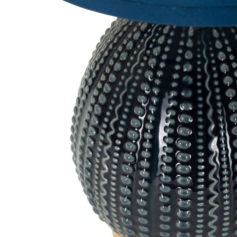 Lampada da Tavolo blu oro Necessaria 1 Lampadina Attacco e14, Paralume - Yakuta