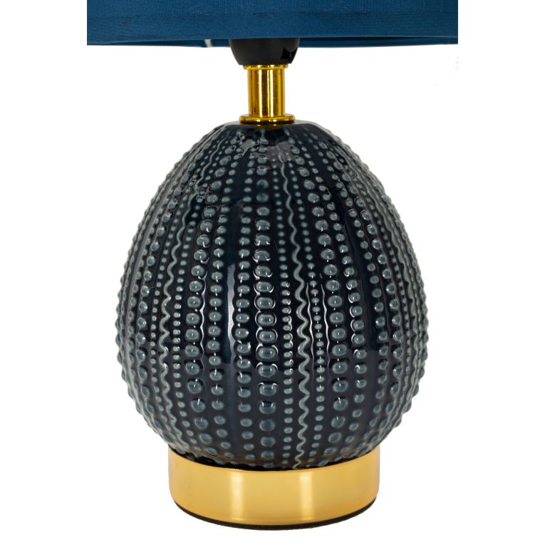 Lampada da Tavolo blu oro Necessaria 1 Lampadina Attacco e14, Paralume - Yakuta