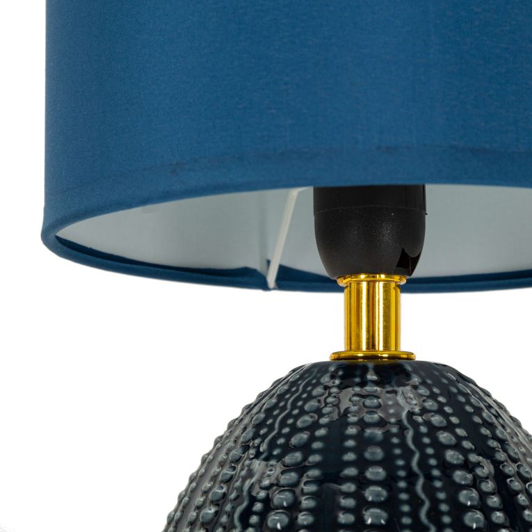 Lampada da Tavolo blu oro Necessaria 1 Lampadina Attacco e14, Paralume - Yakuta