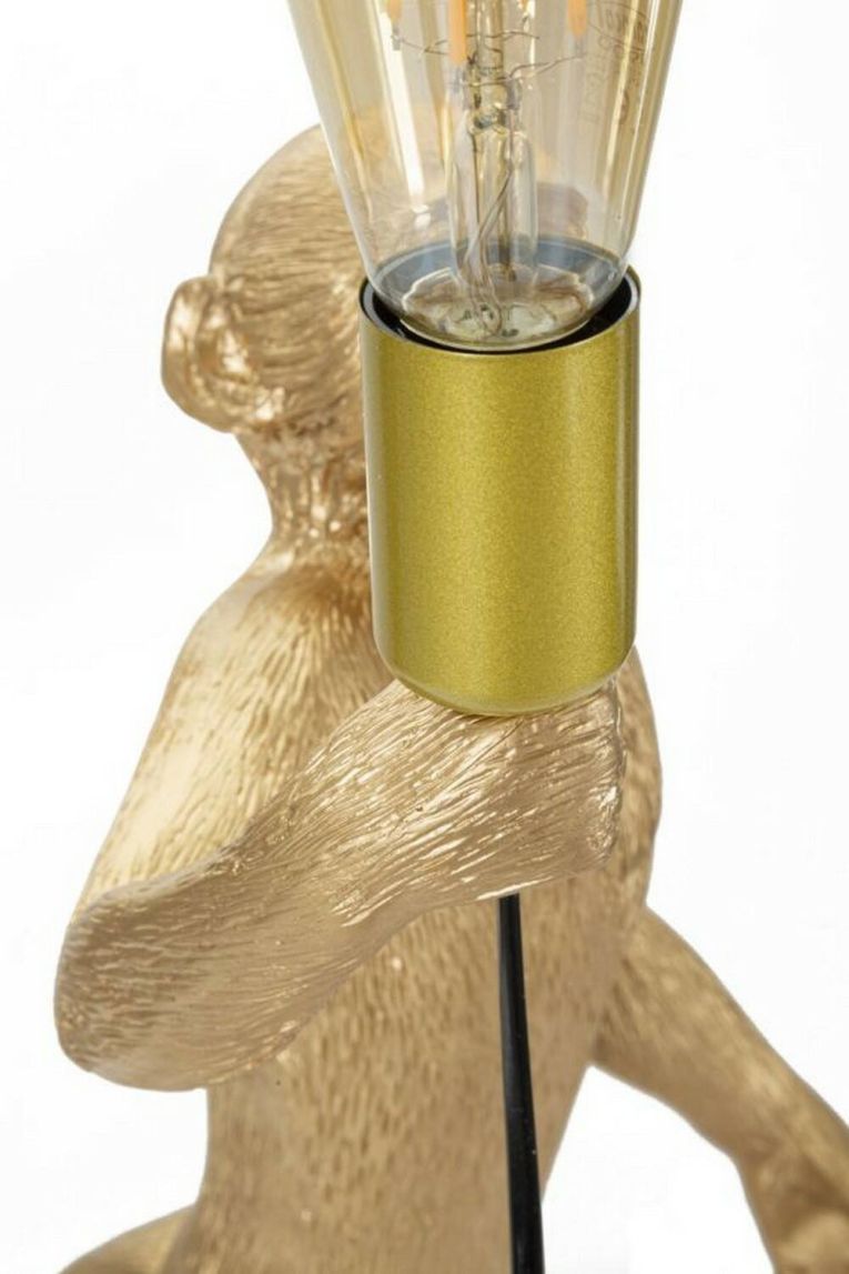 Lampada da tavolo Bojano, Luce da scrivania, Luminaria da ufficio, Lampada da lavoro, 26x34 h55 cm, Oro