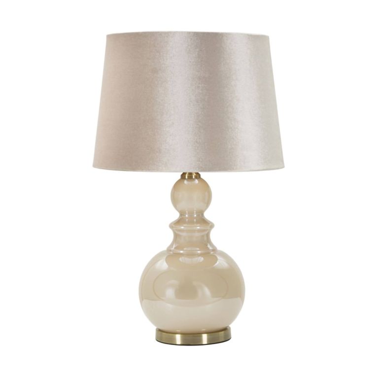 Lampada da tavolo Casto, 38x38 h61 cm, Bianco perla