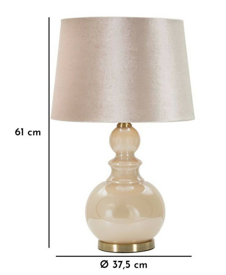 Lampada da tavolo Casto, 38x38 h61 cm, Bianco perla