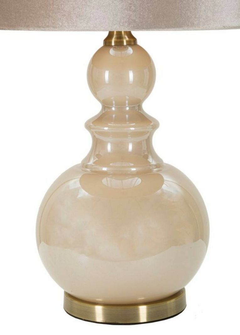 Lampada da tavolo Casto, 38x38 h61 cm, Bianco perla