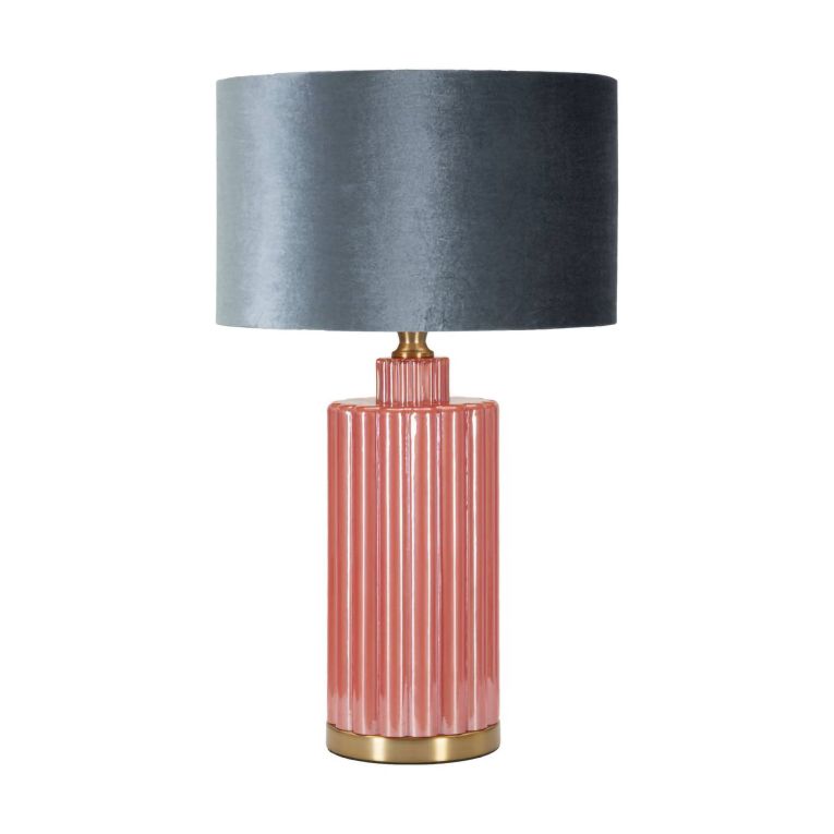 Lampada da tavolo Cosentino, 40x40 h70 cm, Rosso e Blu