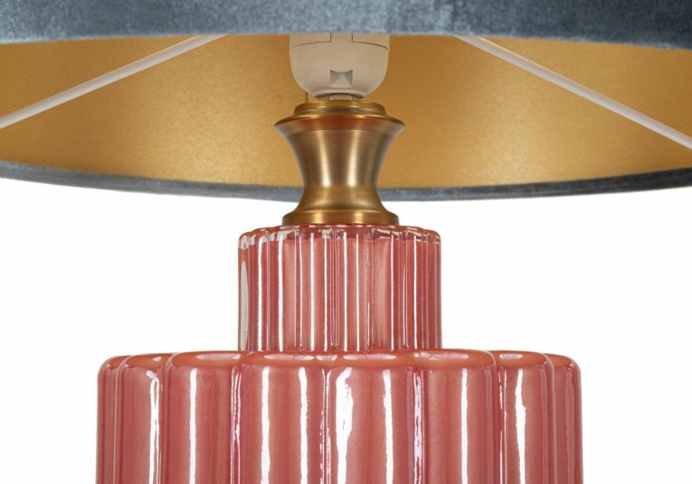 Lampada da tavolo Cosentino, 40x40 h70 cm, Rosso e Blu