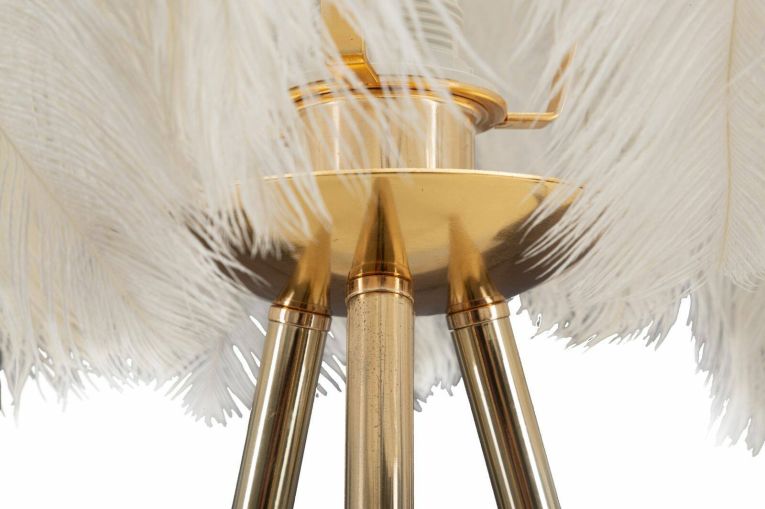 Lampada da tavolo Estofado, 40x40 h60 cm, Bianco e Oro
