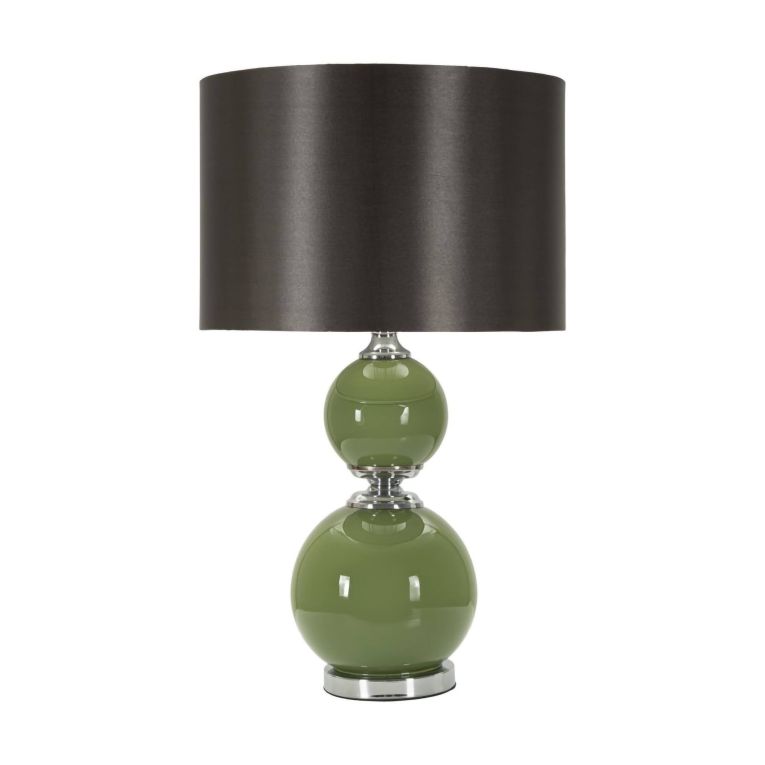 Lampada da tavolo Falletto, 38x38 h65 cm, Verde e Grigio