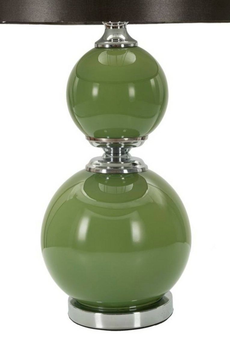 Lampada da tavolo Falletto, 38x38 h65 cm, Verde e Grigio