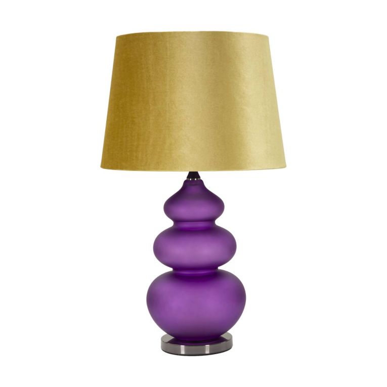 Lampada da tavolo Genovesi, 40x40 h70 cm, Viola e Giallo