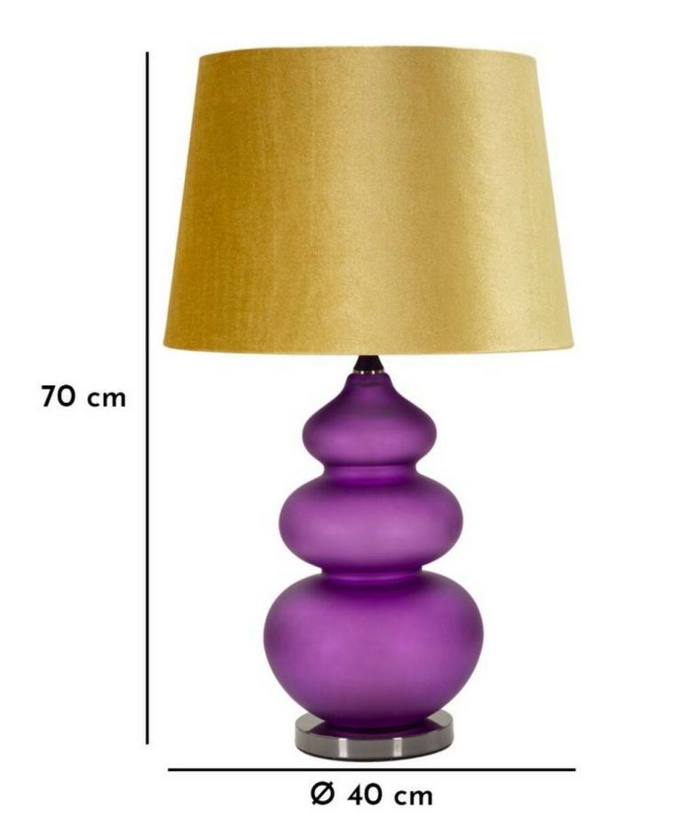 Lampada da tavolo Genovesi, 40x40 h70 cm, Viola e Giallo