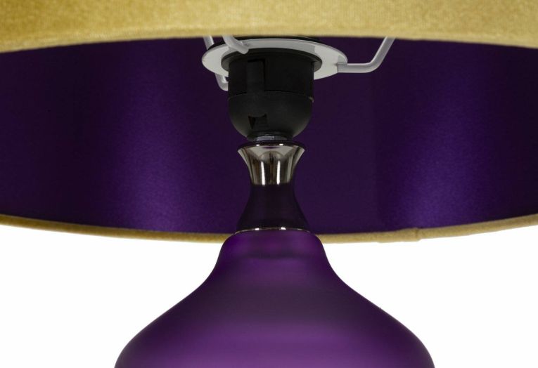Lampada da tavolo Genovesi, 40x40 h70 cm, Viola e Giallo