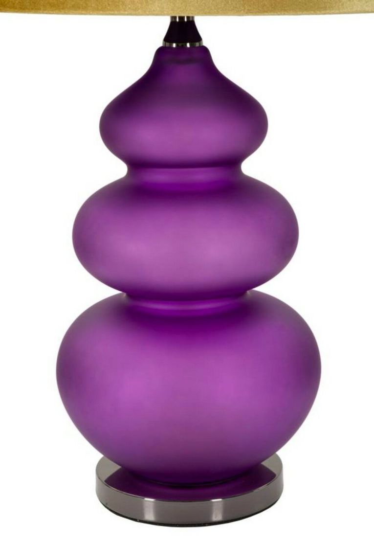 Lampada da tavolo Genovesi, 40x40 h70 cm, Viola e Giallo