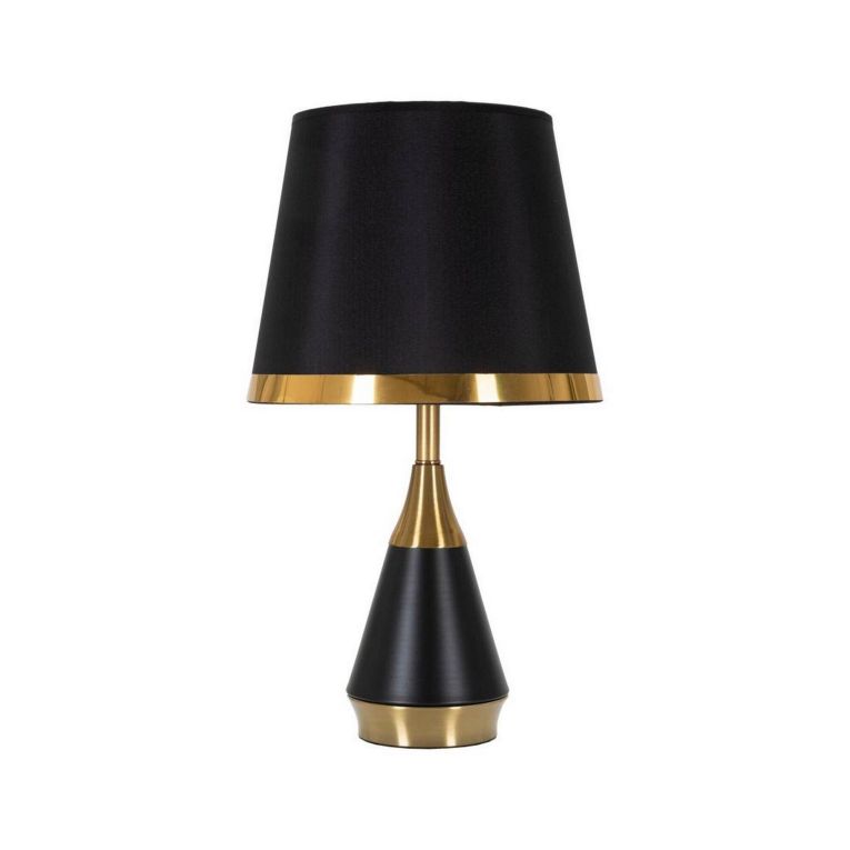 Lampada da tavolo Grattage, 28x28 h50 cm, Nero e Oro