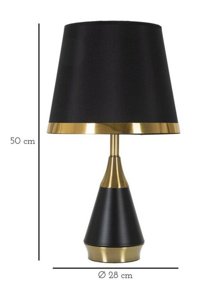 Lampada da tavolo Grattage, 28x28 h50 cm, Nero e Oro