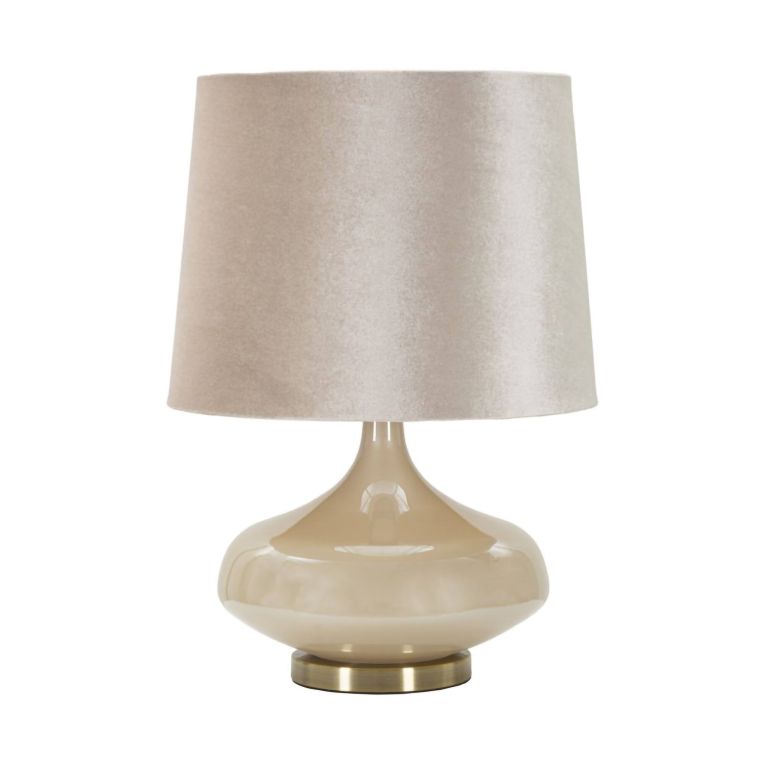 Lampada da tavolo Greci, 35x35 h51 cm, Bianco perla