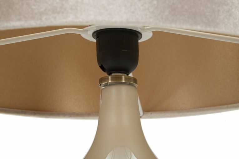 Lampada da tavolo Greci, 35x35 h51 cm, Bianco perla