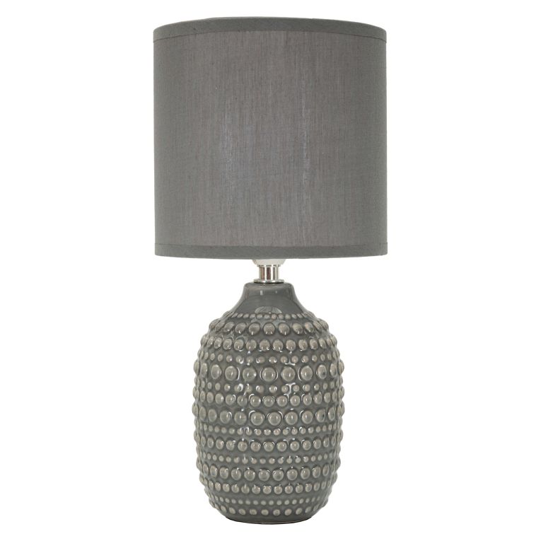 Lampada da Tavolo Grigio Necessaria 1 Lampadina Attacco e14, Paralume - Bethel