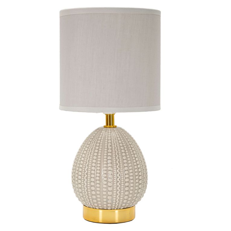 Lampada da Tavolo Grigio Tortora oro Necessaria 1 Lampadina Attacco e14, Paralume - Yakuta