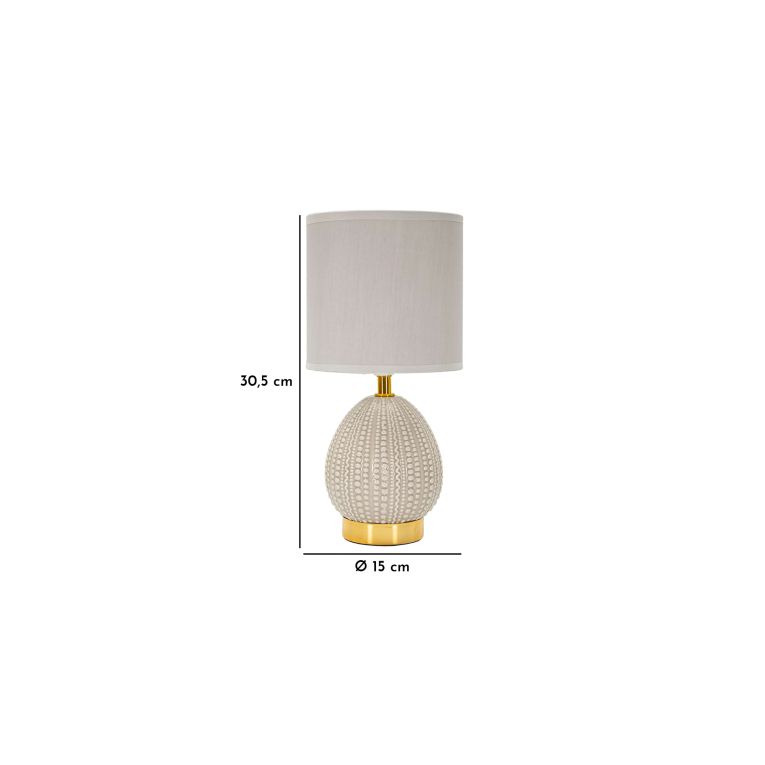 Lampada da Tavolo Grigio Tortora oro Necessaria 1 Lampadina Attacco e14, Paralume - Yakuta
