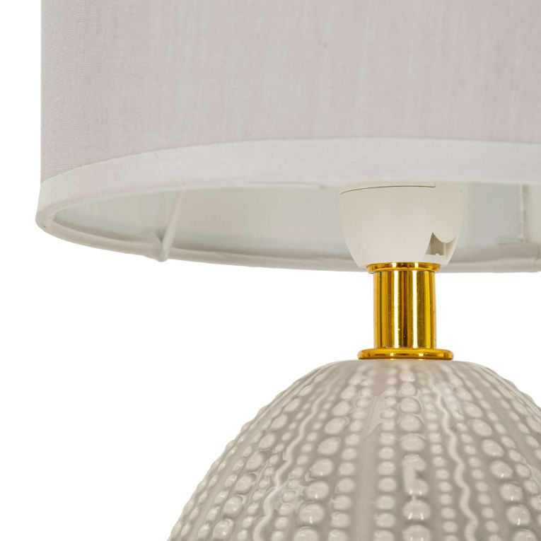 Lampada da Tavolo Grigio Tortora oro Necessaria 1 Lampadina Attacco e14, Paralume - Yakuta