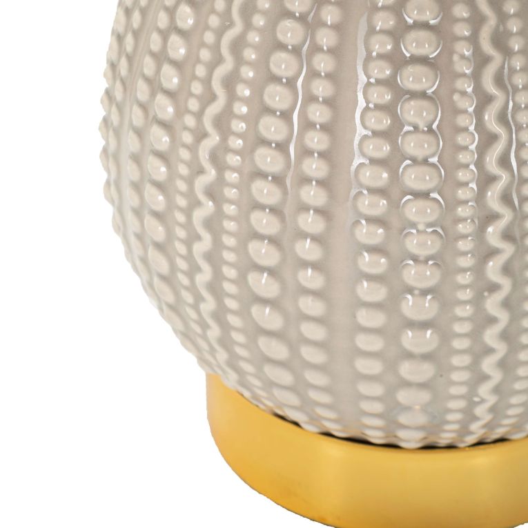 Lampada da Tavolo Grigio Tortora oro Necessaria 1 Lampadina Attacco e14, Paralume - Yakuta