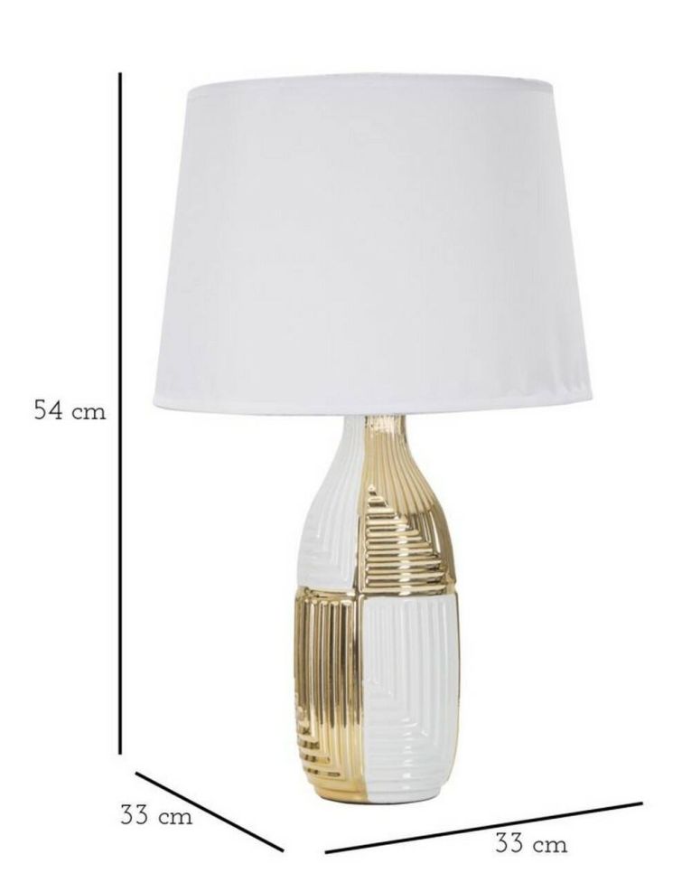 Lampada da tavolo Mondriam, Bianco e Oro, 33x33 h54 cm