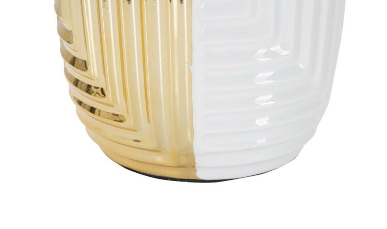 Lampada da tavolo Mondriam, Bianco e Oro, 33x33 h54 cm