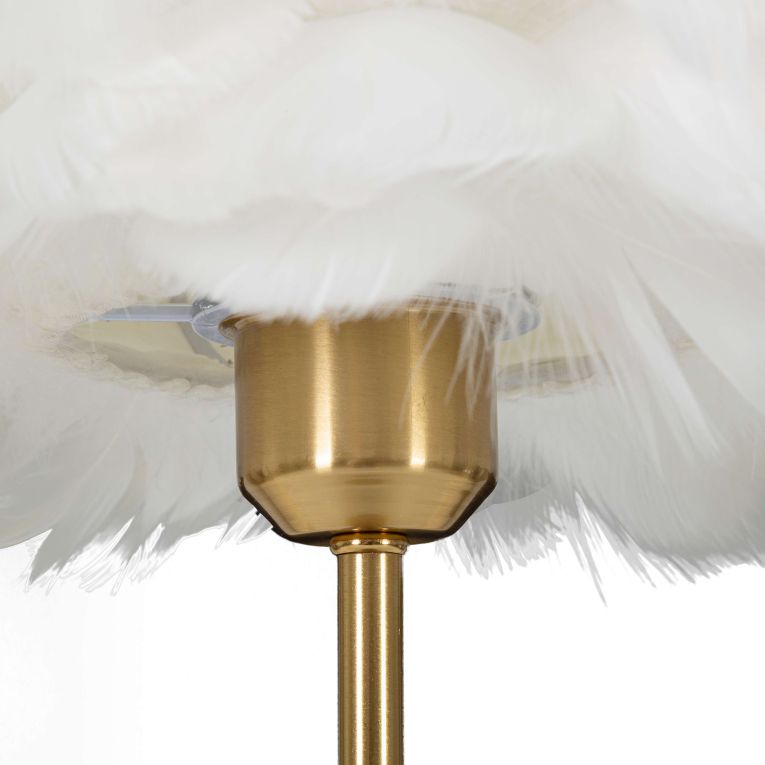 Lampada da Tavolo oro Bianco Necessaria 1 Lampadina Attacco e27, Paralume - Bala
