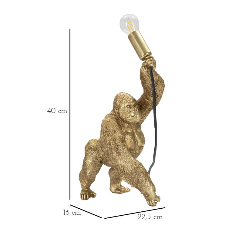 Lampada da Tavolo oro Necessaria 1 Lampadina Attacco e14, Interruttore Manuale - Bakadaha