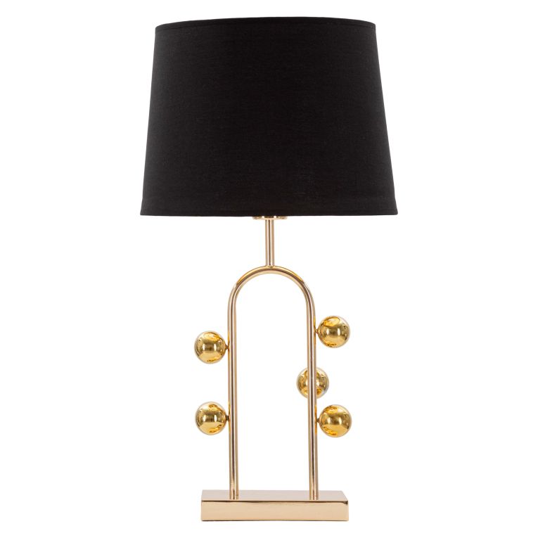 Lampada da Tavolo oro Nero Necessaria 1 Lampadina Attacco e27, Paralume - Babarora