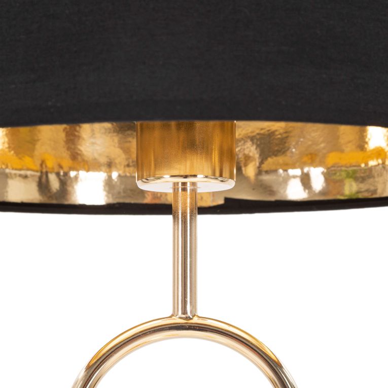 Lampada da Tavolo oro Nero Necessaria 1 Lampadina Attacco e27, Paralume - Babarora