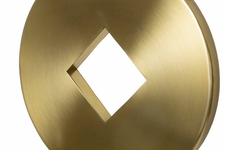 Lampada da tavolo Papier, 30x30 h53 cm, Bianco e Oro