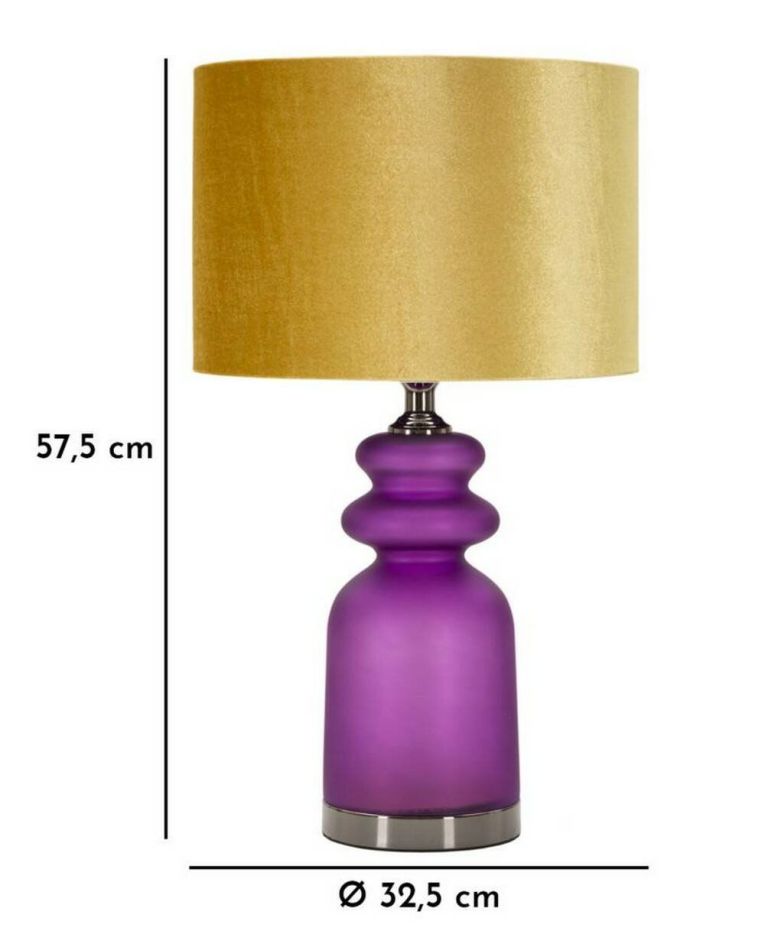 Lampada da tavolo Pescaia, 33x33 h58 cm, Viola e Oro