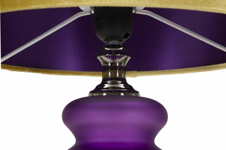 Lampada da tavolo Pescaia, 33x33 h58 cm, Viola e Oro