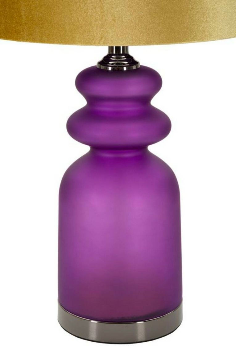 Lampada da tavolo Pescaia, 33x33 h58 cm, Viola e Oro