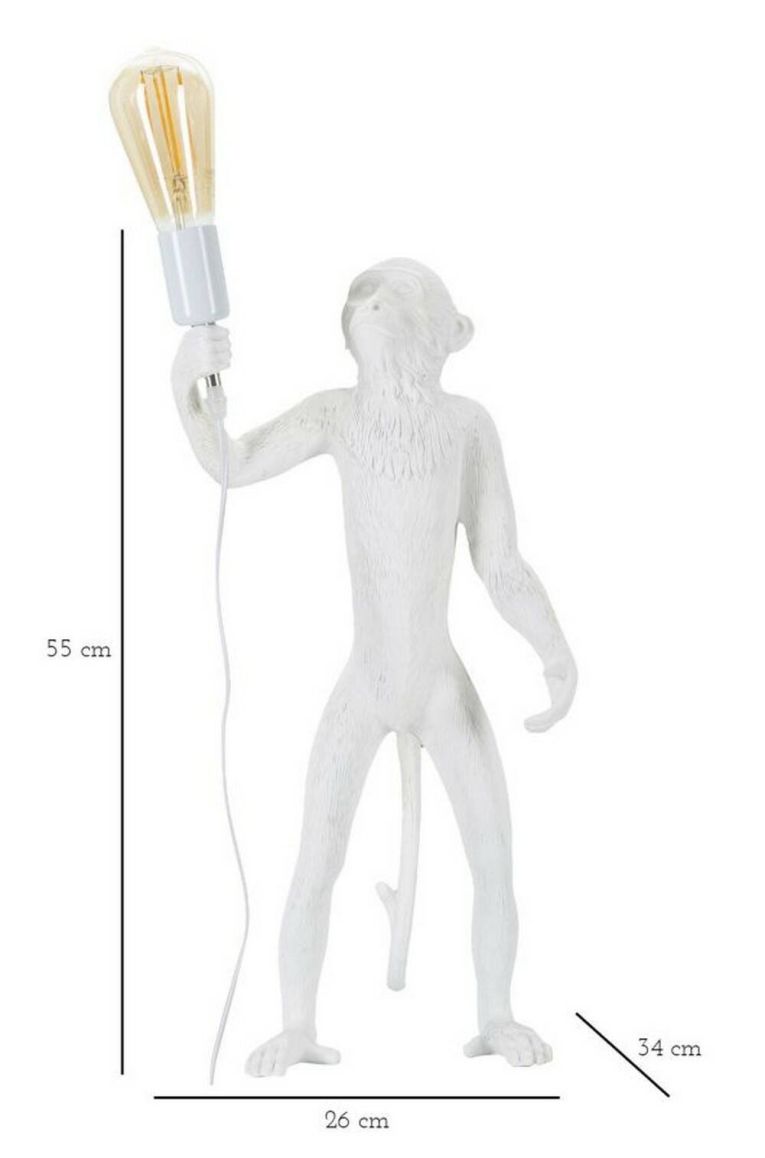 Lampada da tavolo Piet, 26x34 h55 cm, Bianco